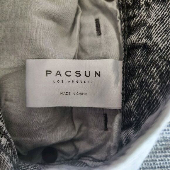 Pacsun High Rise Straight Jeans Black‎ Acid Wash Size 25 Women's - Picture 7 of 7